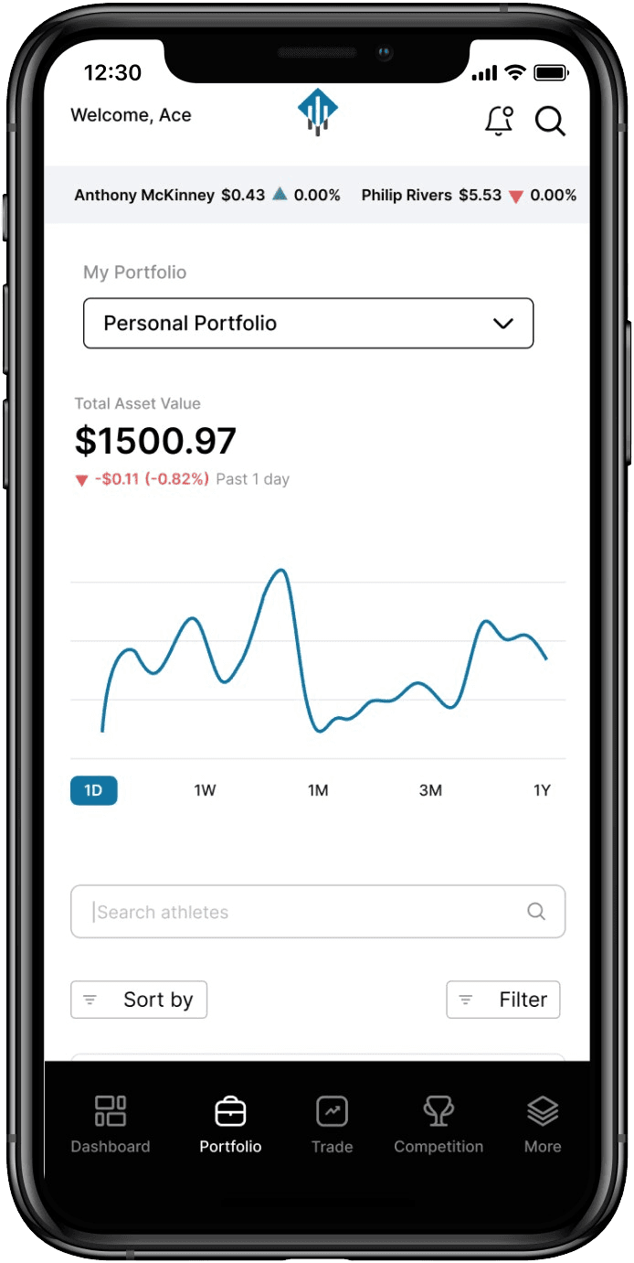 Iphone mock up of profolio x